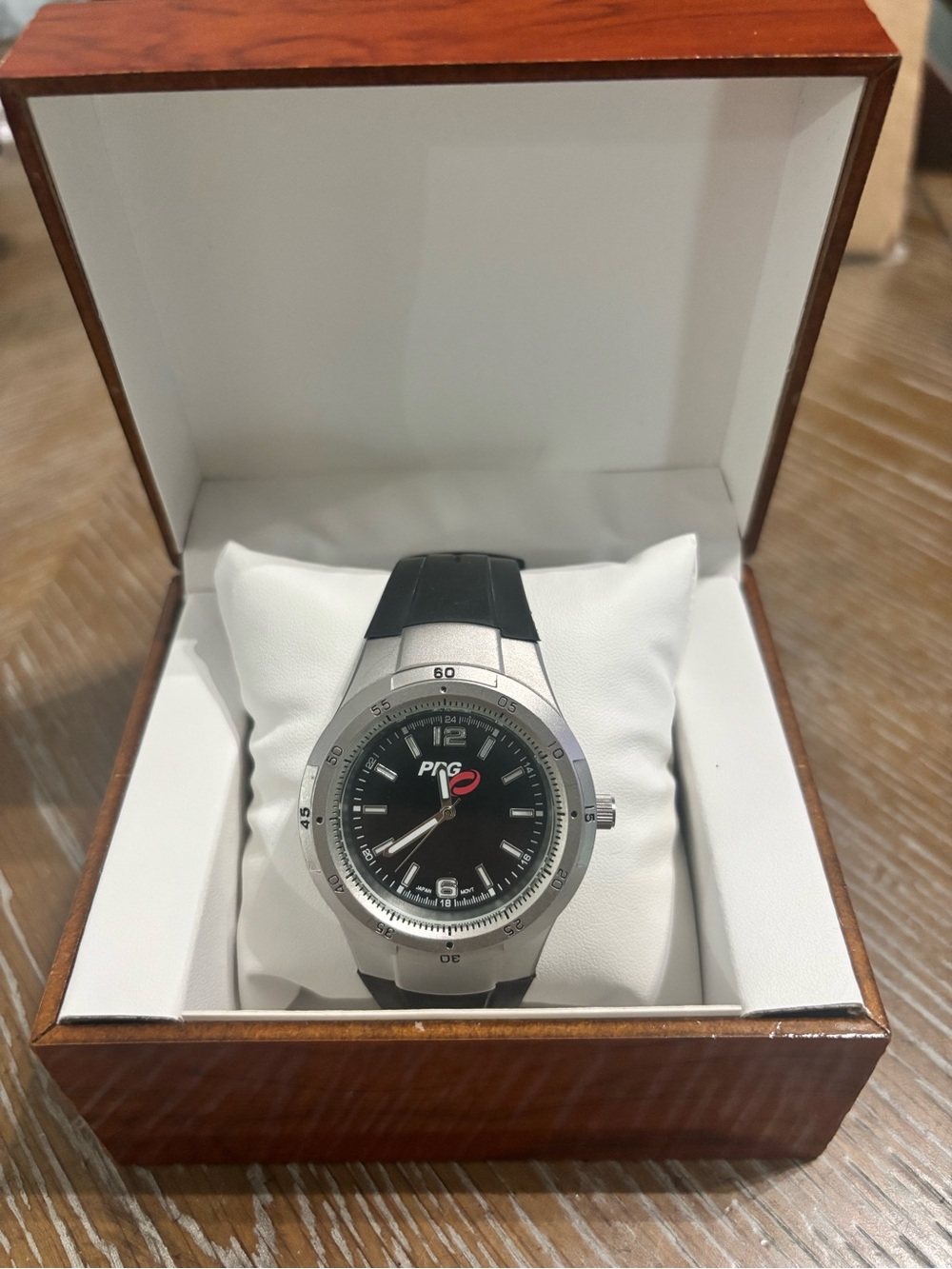 Black Dial Men's Watch with Silver Case